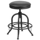 24inch Counter Height Stool w/ Swivel Lift Black LeatherSoft Seat - Kitchen Chair