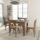 46inch x 30inch Antique Rustic Farm Table Set with 4 Cross Back Chairs and Cushions