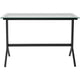 Clear Top/Black Frame |#| Glass Computer Desk with Black Metal Frame - Home Office Furniture