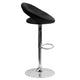 Black |#| Black Vinyl Rounded Orbit-Style Back Adjustable Height Barstool w/ Chrome Base