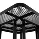 Black |#| Commercial 46 Inch Square Expanded Mesh Metal Picnic Table with Anchors - Black