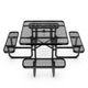 Black |#| Commercial 46 Inch Square Expanded Mesh Metal Picnic Table with Anchors - Black