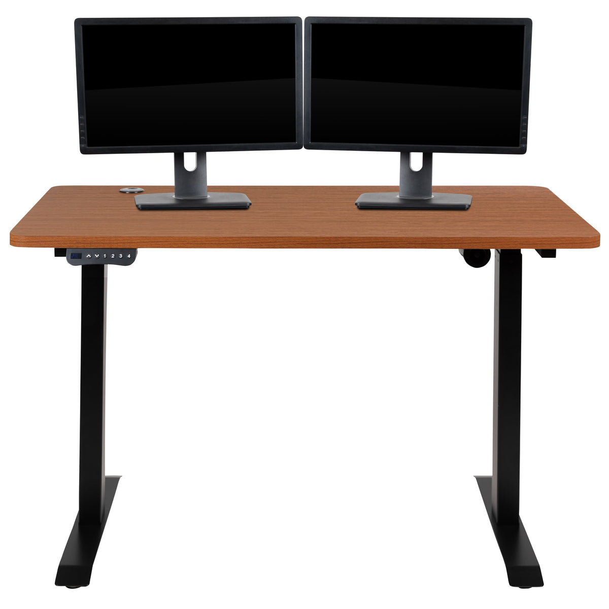 Mahogany |#| Electric Height Adjustable Standing Desk - 48inch Wide x 24inch Deep (Mahogany)