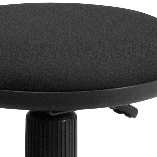 Black Backless Ergonomic Padded Stool with Foot Ring - Medical Stools