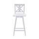 White Wash |#| Commercial 360° Swivel Wood Bar Height Stool in Antique White Wash