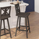 Gray Wash Walnut |#| Commercial 360° Swivel Wood Bar Height Stool in Gray Wash Walnut