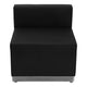 Black |#| 8 PC Black LeatherSoft Modular Reception Configuration w/Taut Back &Seat