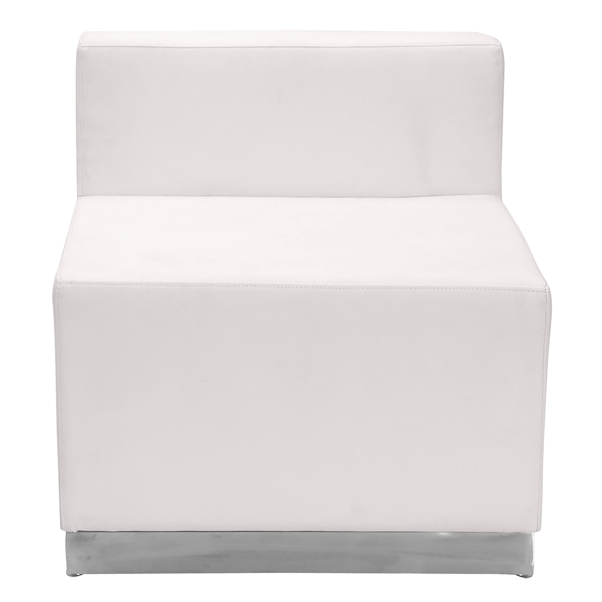 Melrose White |#| 8 PC White LeatherSoft Modular Reception Configuration w/Taut Back &Seat