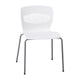 White |#| Commercial Grade 770 LB. Capacity Plastic Stack Chair with Lumbar Support-White