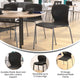 Black |#| Commercial Grade 770 LB. Capacity Plastic Stack Chair with Lumbar Support-Black