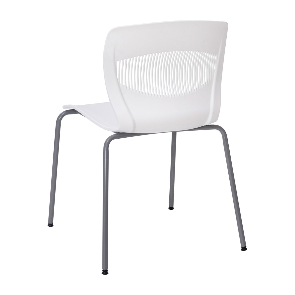 White |#| Commercial Grade 770 LB. Capacity Plastic Stack Chair with Lumbar Support-White