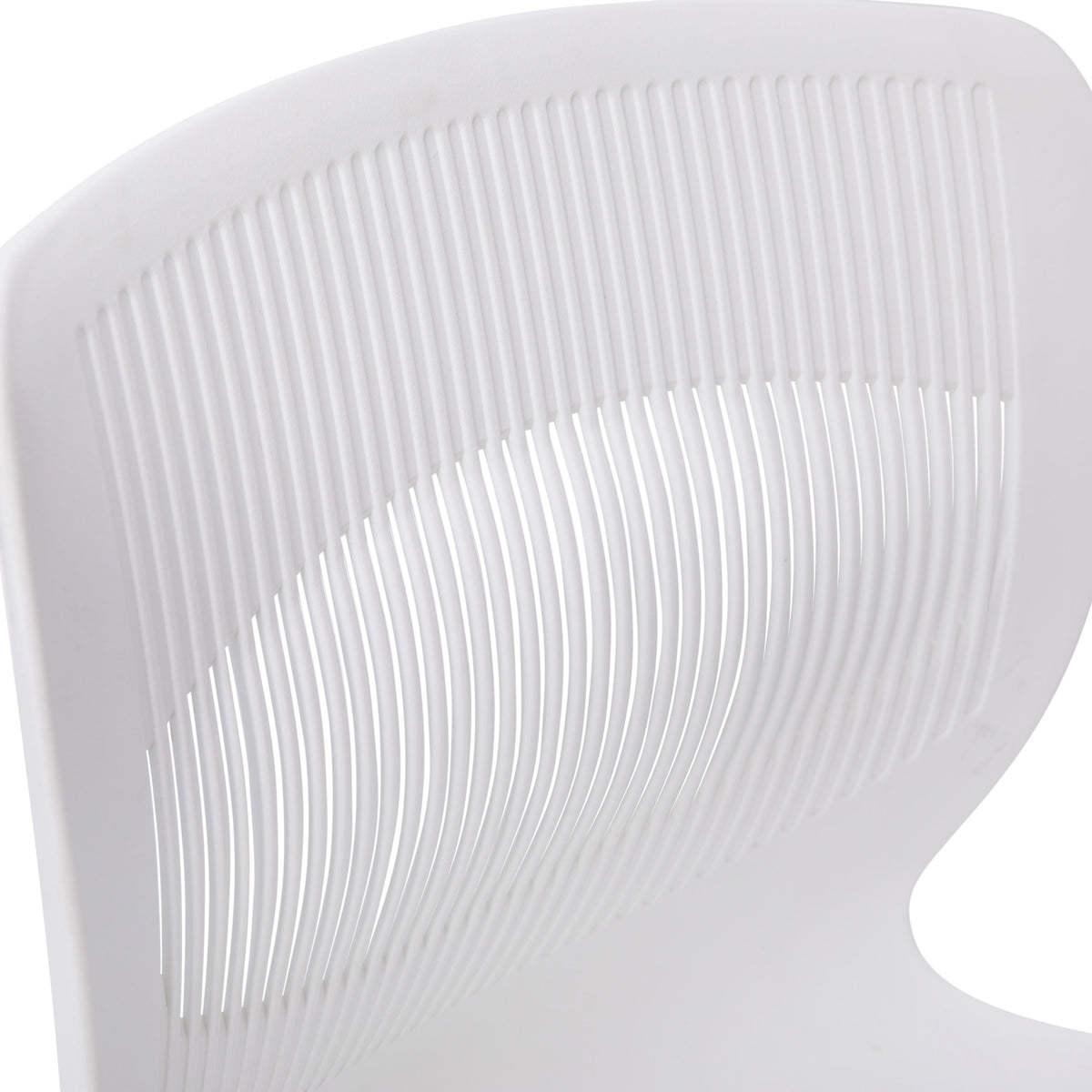 White |#| Commercial Grade 770 LB. Capacity Plastic Stack Chair with Lumbar Support-White