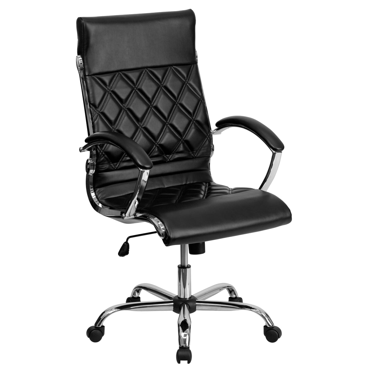 Black |#| High Back Designer Quilted Black LeatherSoft Executive Swivel Office Chair