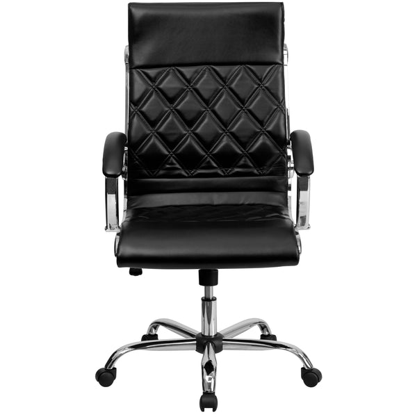 Black |#| High Back Designer Quilted Black LeatherSoft Executive Swivel Office Chair