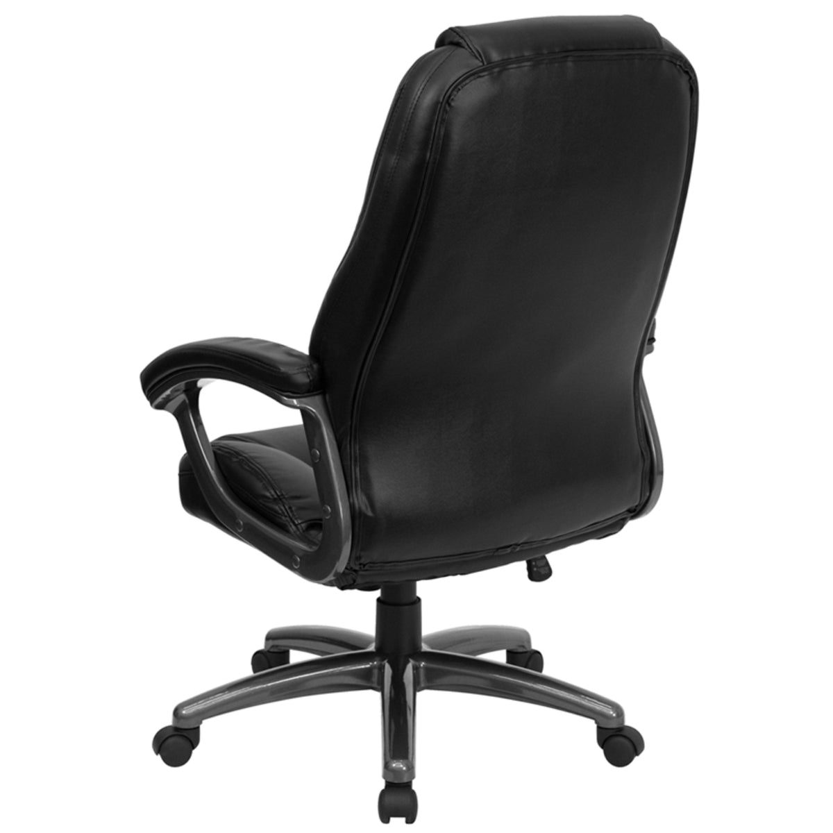 High Back Black LeatherSoft Swivel Ergonomic Office Chair w/Deep Curved Lumbar