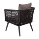 Indoor/Outdoor Loveseat, 2 Chairs & Metal Coffee Table-Black with Gray Cushions