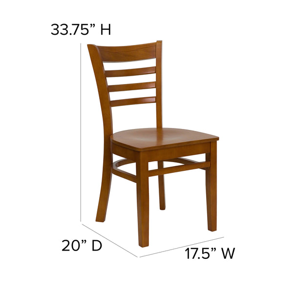 Cherry Wood Seat/Cherry Wood Frame |#| Ladder Back Cherry Wood Restaurant Chair