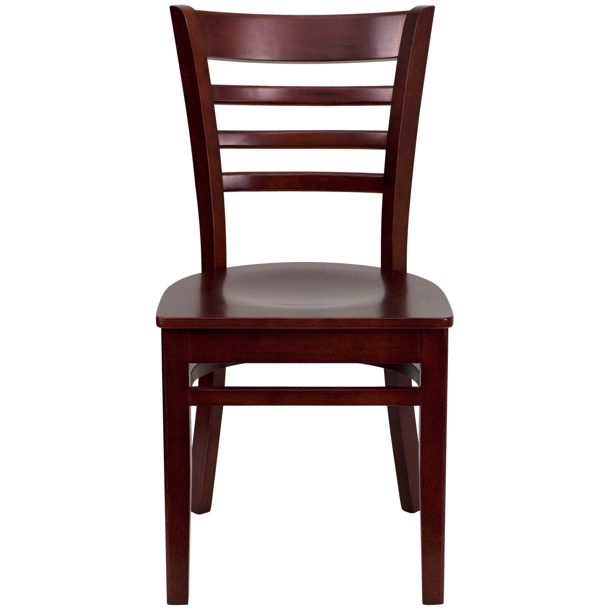 Mahogany Wood Seat/Mahogany Wood Frame |#| Ladder Back Mahogany Wood Restaurant Chair