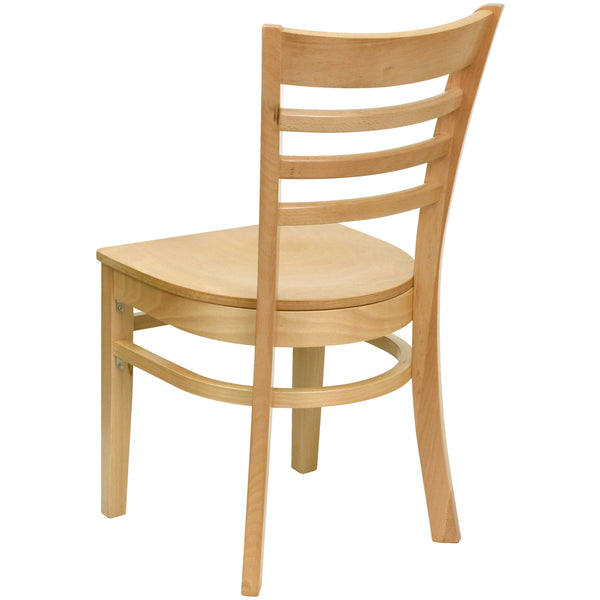 Natural Wood Seat/Natural Wood Frame |#| Ladder Back Natural Wood Restaurant Chair