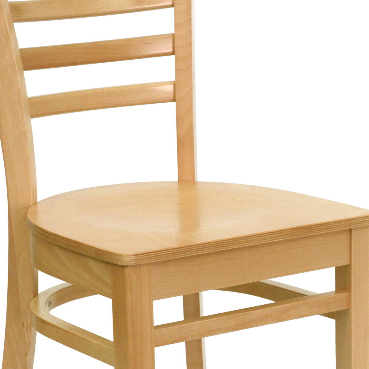 Natural Wood Seat/Natural Wood Frame |#| Ladder Back Natural Wood Restaurant Chair