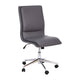 Gray |#| Mid-Back Armless Office Task Chair with Chrome 5-Star Base in Gray LeatherSoft