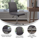 Gray |#| Mid-Back Armless Office Task Chair with Chrome 5-Star Base in Gray LeatherSoft