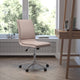 Taupe |#| Mid-Back Armless Office Task Chair with Chrome 5-Star Base in Taupe LeatherSoft