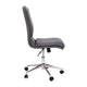 Gray |#| Mid-Back Armless Office Task Chair with Chrome 5-Star Base in Gray LeatherSoft