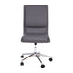 Gray |#| Mid-Back Armless Office Task Chair with Chrome 5-Star Base in Gray LeatherSoft