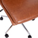 Brown |#| Mid-Back Armless Office Task Chair with Chrome 5-Star Base in Cognac LeatherSoft