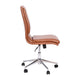 Brown |#| Mid-Back Armless Office Task Chair with Chrome 5-Star Base in Cognac LeatherSoft