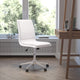 White |#| Mid-Back Armless Office Task Chair with Chrome 5-Star Base in White LeatherSoft