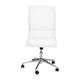 White |#| Mid-Back Armless Office Task Chair with Chrome 5-Star Base in White LeatherSoft