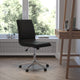 Black |#| Mid-Back Armless Office Task Chair with Chrome 5-Star Base in Black LeatherSoft