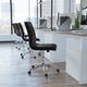 Black |#| Mid-Back Armless Office Task Chair with Chrome 5-Star Base in Black LeatherSoft