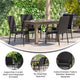 Black |#| Indoor/Outdoor Stacking Steel Framed Black Wicker Dining Armchairs - 2 Pack