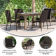 Espresso |#| Indoor/Outdoor Stacking Steel Framed Espresso Wicker Dining Armchairs - 2 Pack