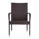 Espresso |#| Indoor/Outdoor Stacking Steel Framed Espresso Wicker Dining Armchairs - 2 Pack