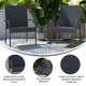 Gray |#| Indoor/Outdoor Stacking Steel Framed Gray Wicker Dining Armchairs - 2 Pack