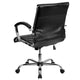 Black |#| Mid-Back Designer Black LeatherSoft Executive Swivel Office Chair w/Chrome Base