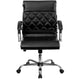 Black |#| Mid-Back Designer Black LeatherSoft Executive Swivel Office Chair w/Chrome Base