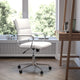 White |#| Mid-Back White LeatherSoft Contemporary Panel Executive Swivel Office Chair