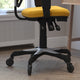 Yellow-Orange/Black Frame |#| Mid-Back Ergonomic Multifunction Mesh Chair with Polyurethane Wheels-Yellow