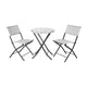 Black & White |#| 3PC Black and White Indoor/Outdoor PE Rattan Folding French Bistro Set