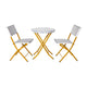 Navy & White |#| 3PC Navy and White Indoor/Outdoor PE Rattan Folding French Bistro Set