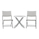 Gray & White |#| 3PC Gray/White and Charcoal Indoor/Outdoor PE Rattan Folding French Bistro Set