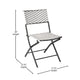 Black & White |#| 3PC Black and White Indoor/Outdoor PE Rattan Folding French Bistro Set