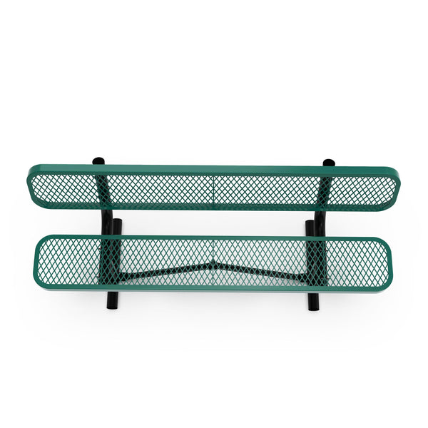 Green |#| Commercial Grade 6' Expanded Mesh Metal Outdoor Bench with Backrest in Green