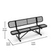 Black |#| Commercial Grade 6' Expanded Mesh Metal Outdoor Bench with Backrest in Black