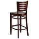 Walnut Wood Seat/Walnut Wood Frame |#| Slat Back Walnut Wood Restaurant Barstool - Hospitality Seating